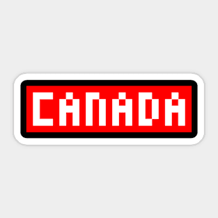 Pixel Canada White Letters on Red Sticker